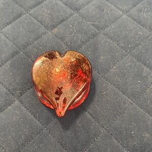 Red Heart-Shaped Glass Paperweight